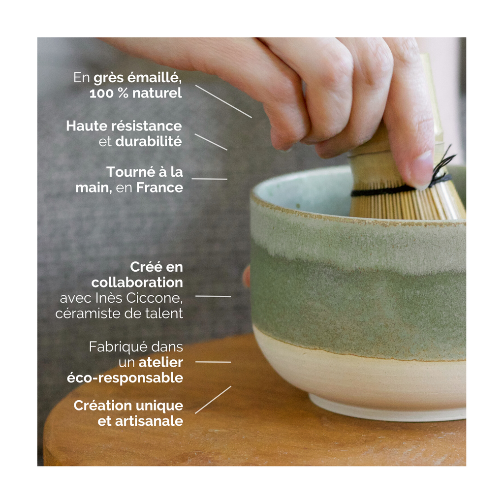Bol À Matcha En Grès - Chawan Vert