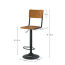 Chaise de bar Clem en bois foncé réglable 60/80 cm (lot de 2)