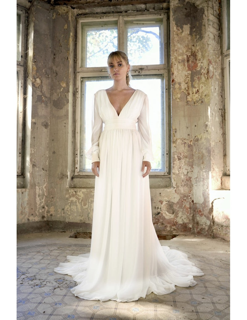 Robe Longue Clemence - Blanc Soie