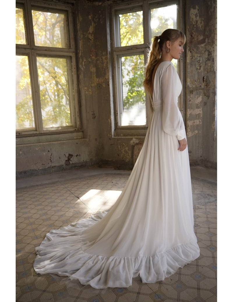 Robe Longue Clemence - Blanc Soie