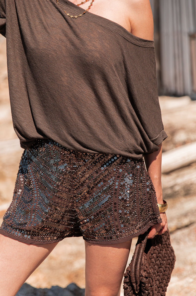 CLÉRY Chocolat - Short Sequins