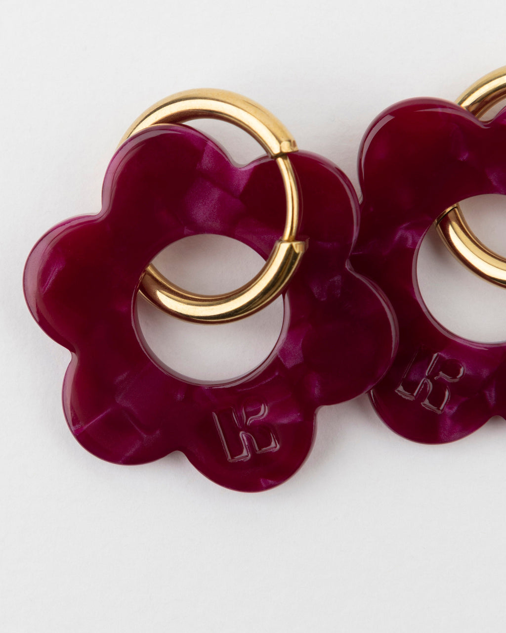 Boucles D'Oreilles Maxi Fleurette - Cerise