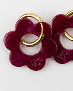 Boucles D'Oreilles Maxi Fleurette - Cerise