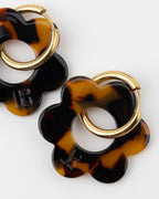 Boucles D'Oreilles Maxi Fleurette - Écaille