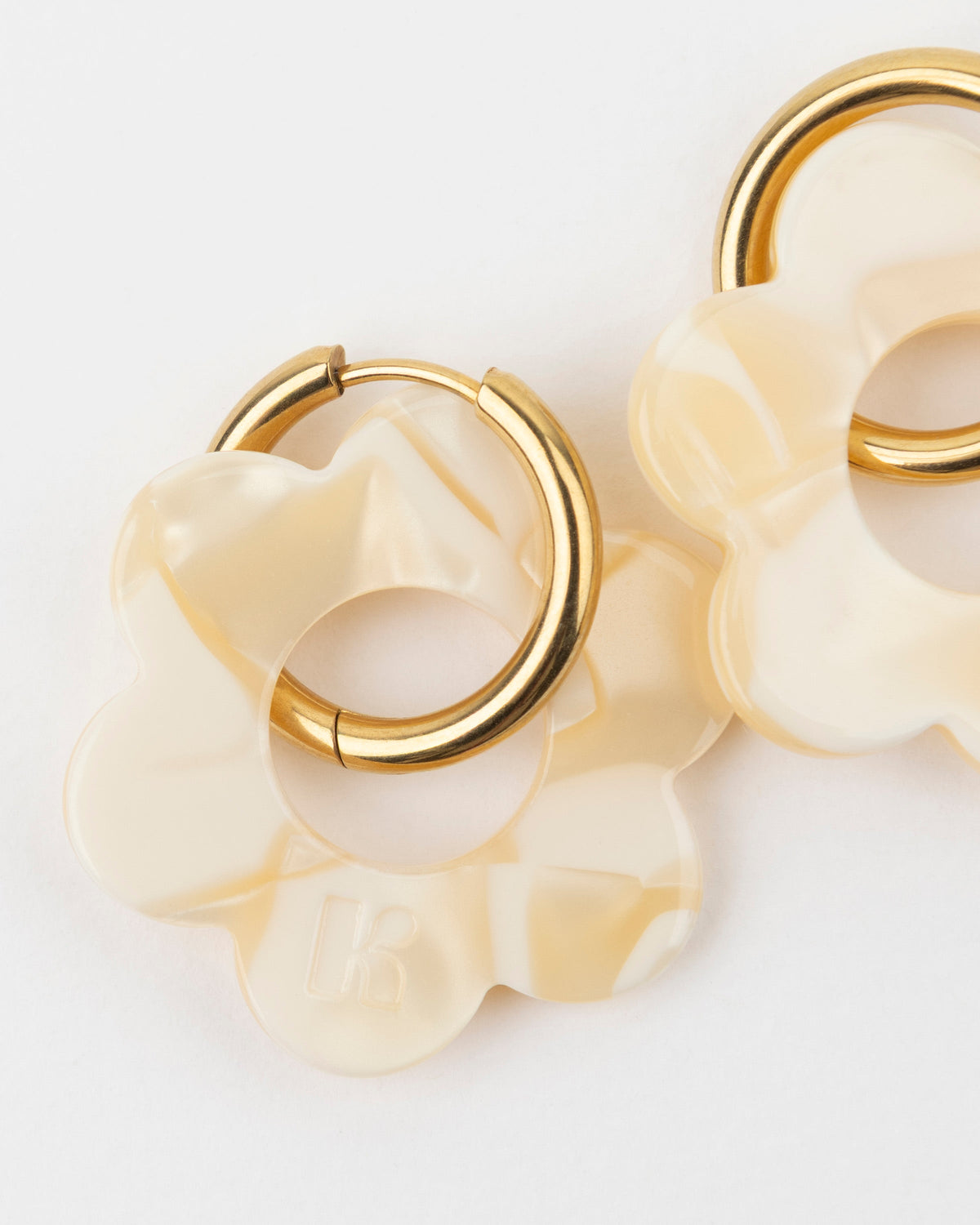 Boucles D'Oreilles Maxi Fleurette - Nude