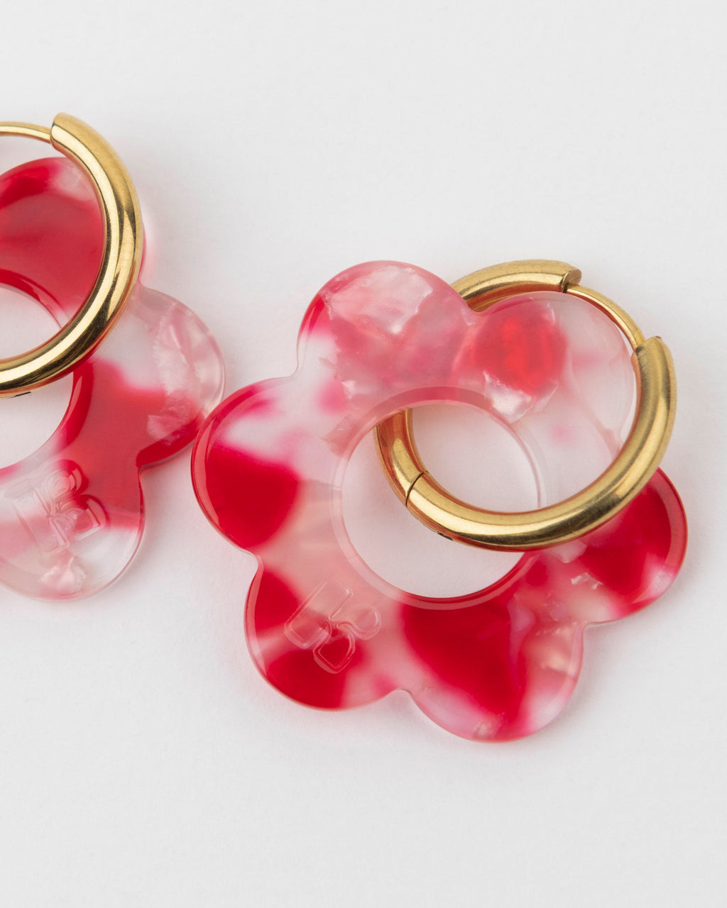 Boucles D'Oreilles Maxi Fleurette - Rouge