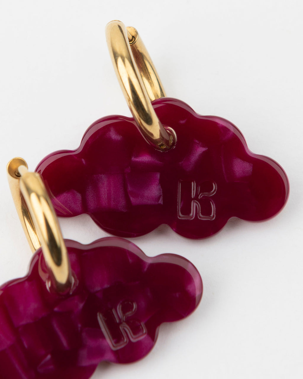Boucles D'Oreilles Nuage - Cerise