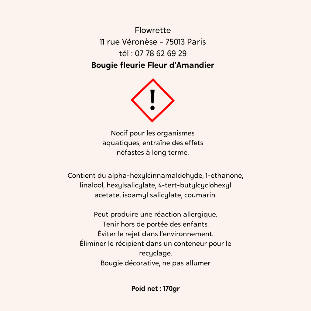 Bougie Fleurie Fleur D'Amandier