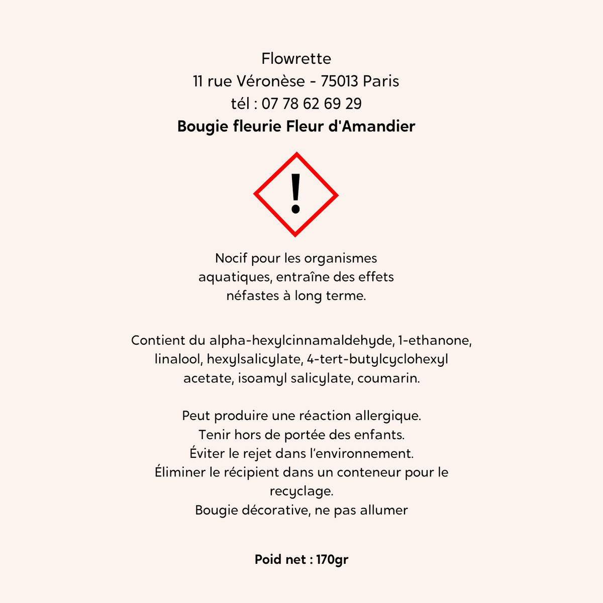 Bougie Fleurie Fleur D'Amandier