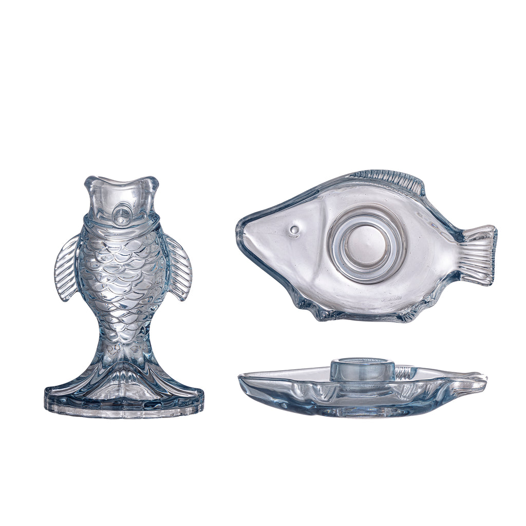 Linley - Bougeoir - Bleu - Verre