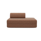 Sofá Modular de 3 Plazas - Tela Exterior a Rayas - Blanco y Verde Oscuro