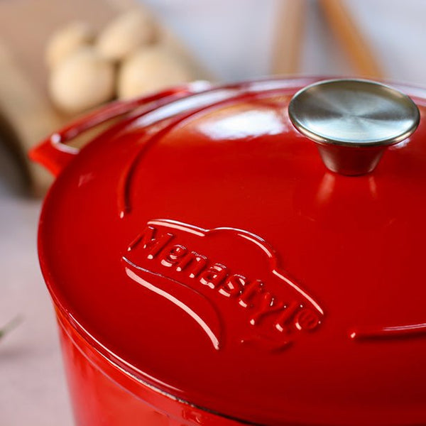 Colette - Runder Schmortopf - Gusseisen - 7 Liter - Rot