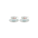 Caja de 2 tazas de té y platillos Blushing Birds - Blanco