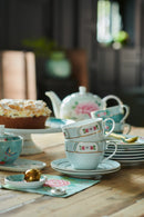 Caja de 2 tazas de té y platillos Blushing Birds - Blanco