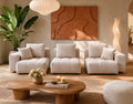 Colette - Canapé Modulable 3 Places - Velours Texturé - Beige