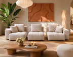Colette - Canapé Modulable 3 Places - Velours Texturé - Beige