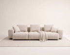 Colette - Canapé Modulable 3 Places - Velours Texturé - Beige