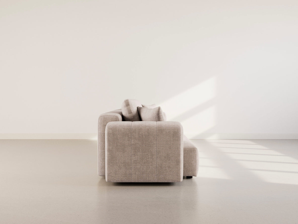 Colette - Canapé Modulable 3 Places - Velours Texturé - Beige
