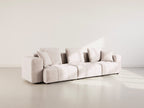 Colette - Canapé Modulable 3 Places - Velours Texturé - Beige