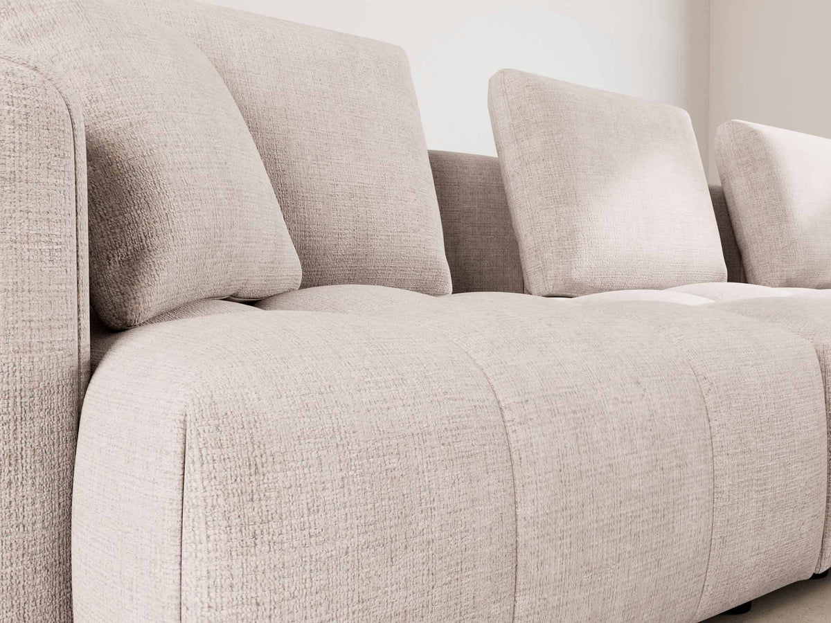 Colette - Canapé Modulable 3 Places - Velours Texturé - Beige