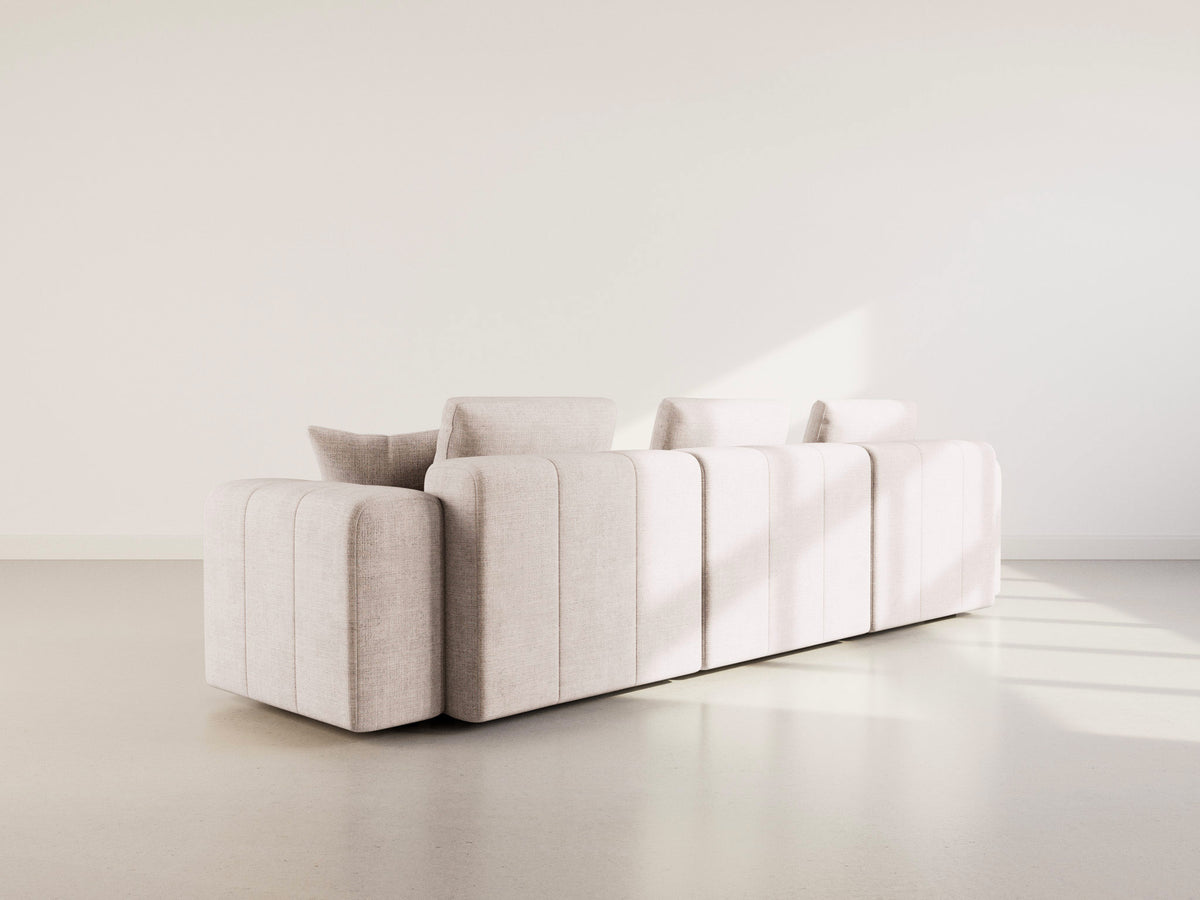 Colette - Canapé Modulable 3 Places - Velours Texturé - Beige