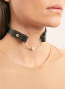 Helene Zubeldia - Collier Choker Ergo - Yellow Gold Black - Femme