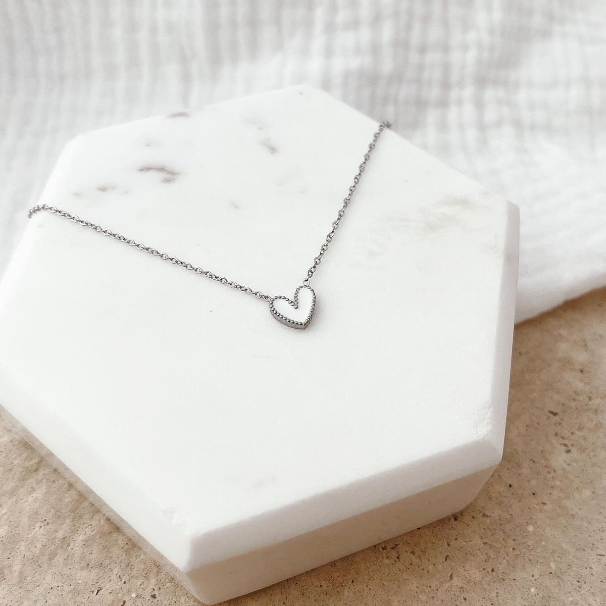 Collier Côme - Blanc / Argent