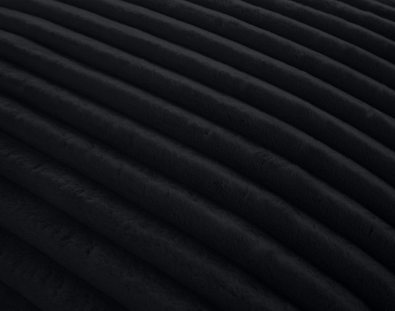 Collins - Canapé Avec Double Méridienne - 3 Places - Velours Grosses Côtes - Noir