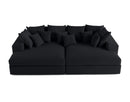 Collins - Canapé Avec Double Méridienne - 3 Places - Velours Grosses Côtes - Noir