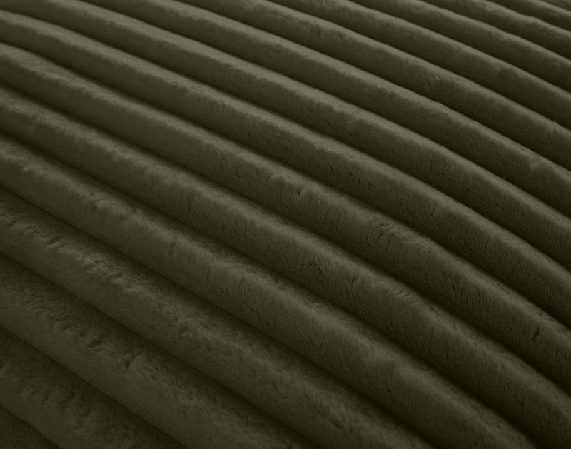 Collins - Canapé Avec Double Méridienne - 3 Places - Velours Grosses Côtes - Vert