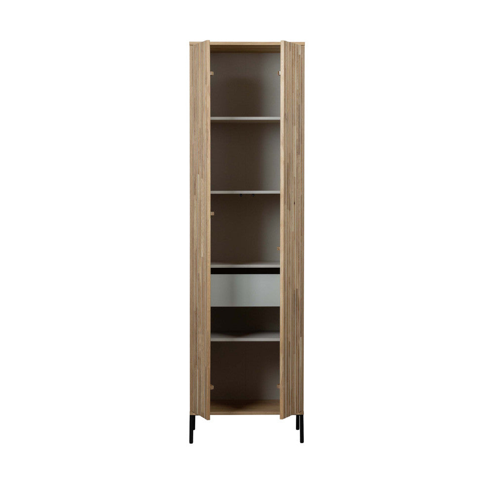 New Gravure - Columna de almacenaje 2 puertas 1 cajón - Madera - Madera clara