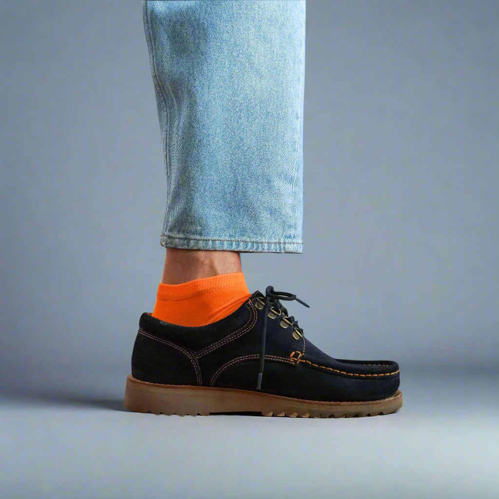 Chaussettes Basses Unies - Orange Mandarine
