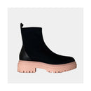 Boots Michael Kors Comet Lug Bootie - Tissu/Cuir Noir/Rose