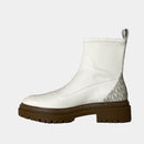 Boots Michael Kors Comet Lug Bootie - Tissu/Cuir Blanc/Beige