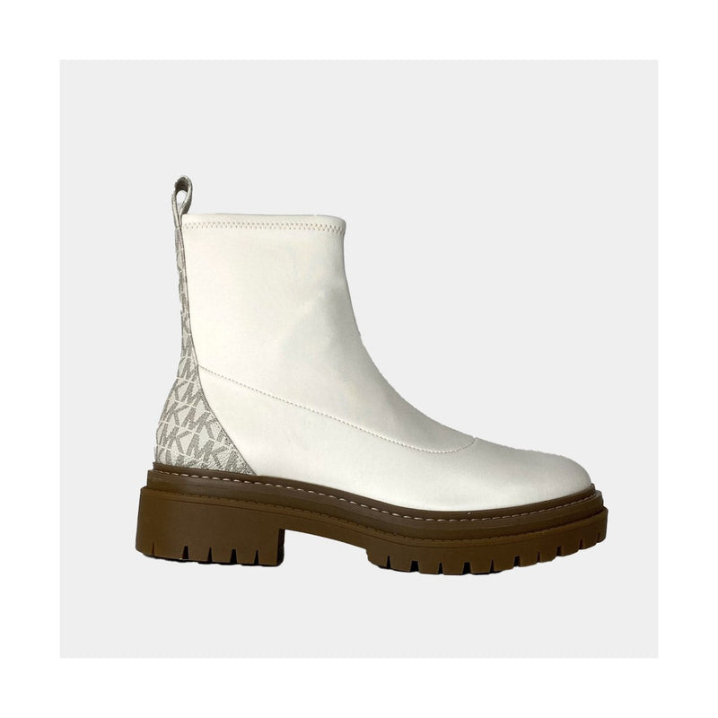 Boots Michael Kors Comet Lug Bootie - Tissu/Cuir Blanc/Beige