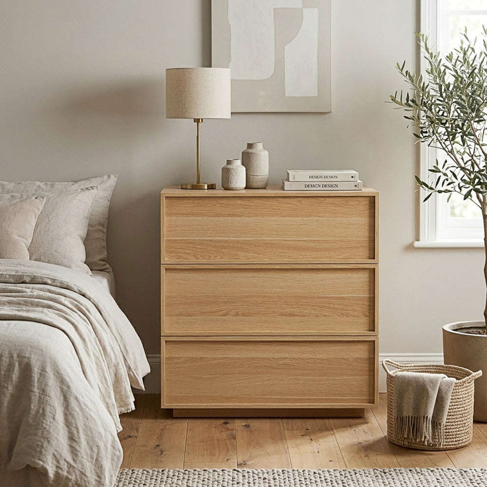 Joy - Commode 3 Tiroirs - Bois - Bois Clair
