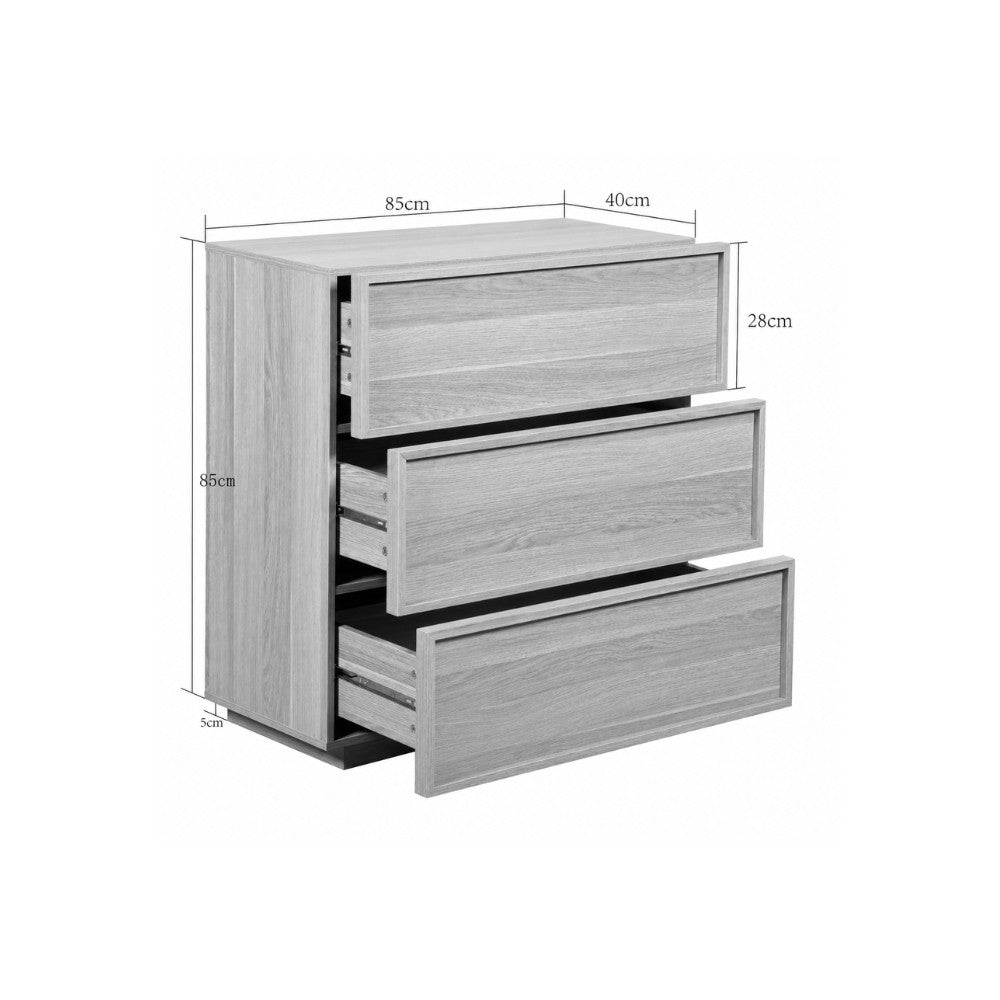 Joy - Commode 3 Tiroirs - Bois - Bois Clair