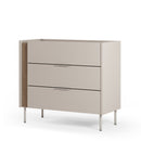 Boxy - Commode 3 Tiroirs Et Métal - Bois - Beige