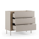 Boxy - Commode 3 Tiroirs Et Métal - Bois - Beige