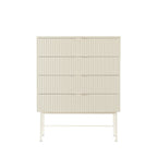 Molly - Commode 4 Tiroirs - Bois Et Métal - Crème