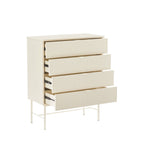 Molly - Commode 4 Tiroirs - Bois Et Métal - Crème