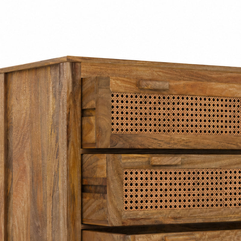 Commode en cannage 3 tiroirs Tiki