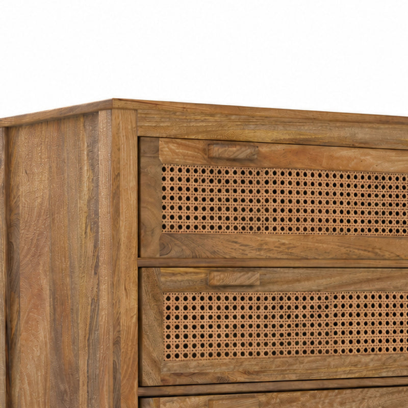 Commode en cannage 3 tiroirs Tiki