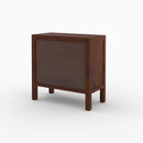 Commode Tiki en bois de manguier et cannage
