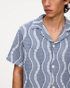 Chemise Como Cuba Waffle - Bleu