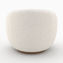Fauteuil pivotant Naya en tissu bouclé blanc