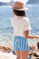 CONRAD Bleu Roi - Mini Short Rayé