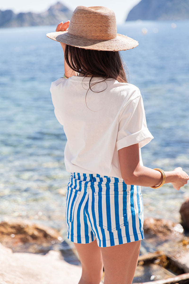 CONRAD Bleu Roi - Mini Short Rayé