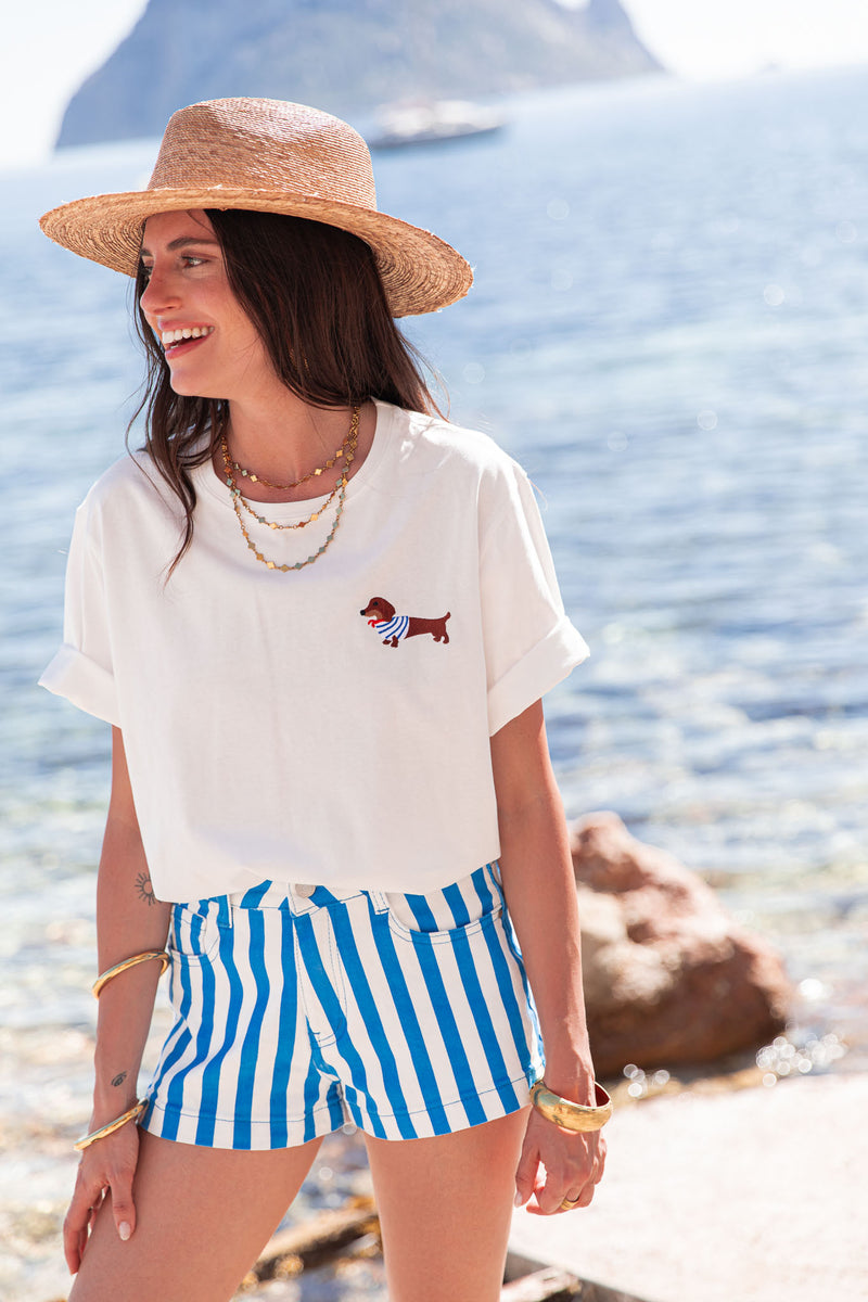 CONRAD Bleu Roi - Mini Short Rayé