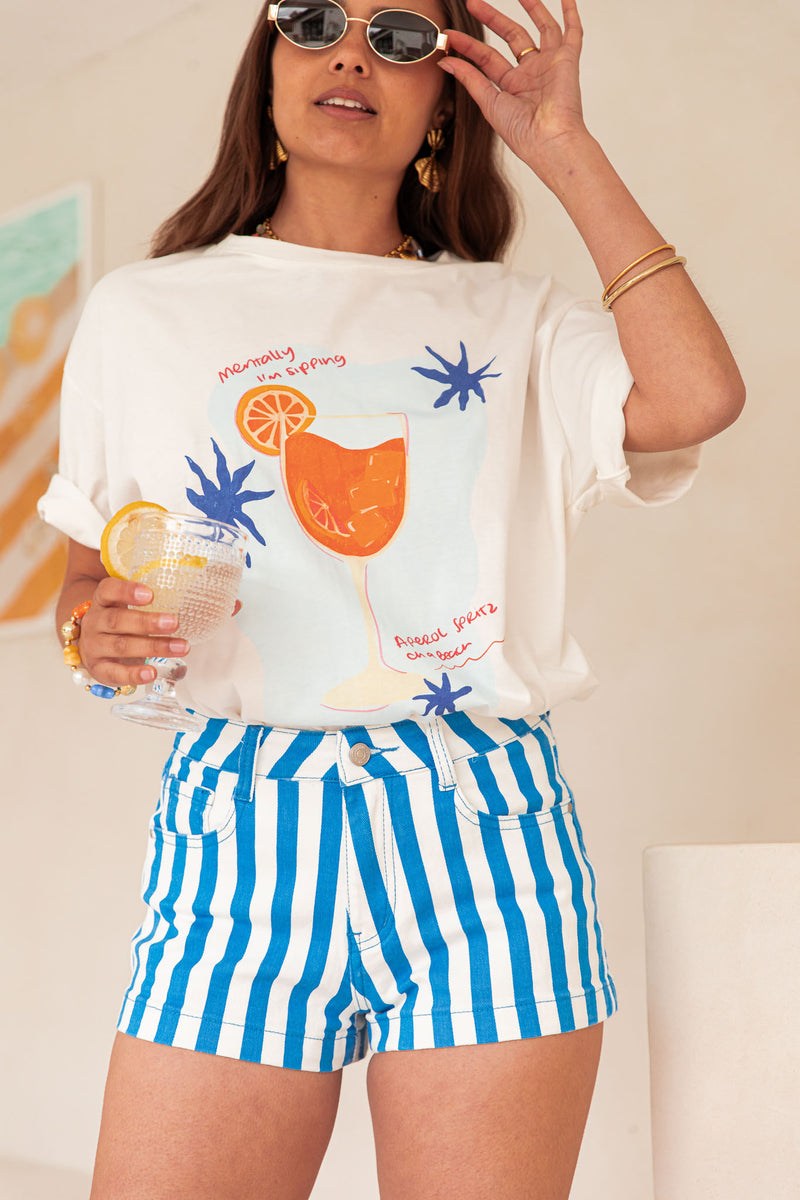 CONRAD Bleu Roi - Mini Short Rayé